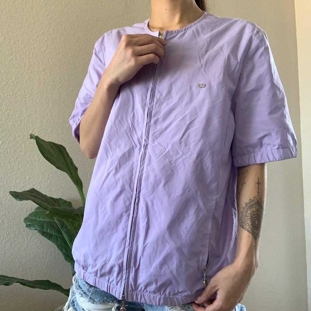 Escada Lavender Zip Up Windbreaker Top